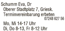 Print-Anzeige von: Schumm, Eva, Dr., Ärzte \ Fachärzte f Frauenheilkunde u Geburtshilfe
