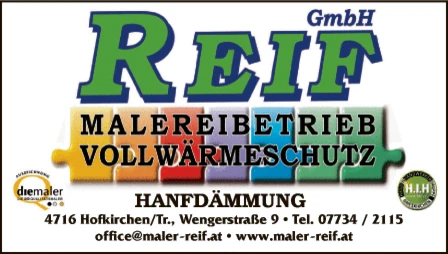 Print-Anzeige von: REIF Malerei GmbH, Malereibetriebe