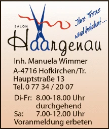 Print-Anzeige von: Wimmer, Manuela, Friseur Print-Anzeige von: Wimmer, Manuela, Friseur