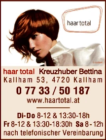 Print-Anzeige von: Haar Total, Bettina Zimmerling, Friseurin