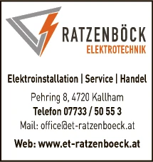 Print-Anzeige von: Elektrotechnik Ratzenböck