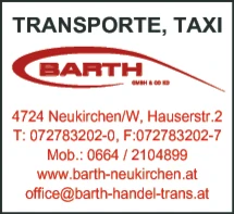 Print-Anzeige von: BARTH GMBH & CO KG, Transporte