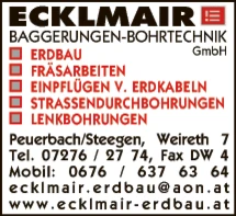 Print-Anzeige von: ECKLMAIR Baggerungen-Bohrtechnik GmbH