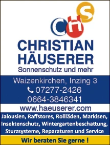 Print-Anzeige von: Häuserer, Christian, Sonnenschutz