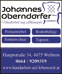 Print-Anzeige von: Oberndorfer, Johannes, Tapeziermeister