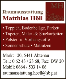 Print-Anzeige von: Höll, Matthias, Raumausstatter Print-Anzeige von: Höll, Matthias, Raumausstatter