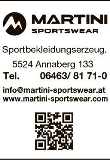 Print-Anzeige von: MARTINI-SPORTSWEAR GesmbH, Sportbekleidungserzeugung