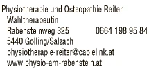 Print-Anzeige von: Physiotherapie und Osteopathie Reiter