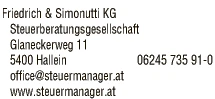 Print-Anzeige von: Friedrich & Simonutti KG Steuerberatungsgesellschaft