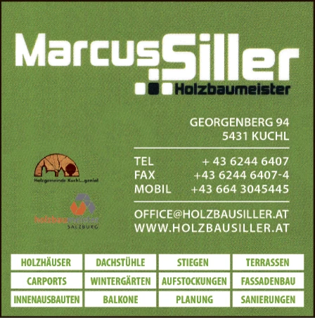Print-Anzeige von: Siller, Marcus, Zimmerei u Wagnerei