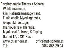 Print-Anzeige von: Schorn, Theresia, Physiotherapie