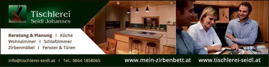 Print-Anzeige von: Seidl, Johannes, Tischlerei