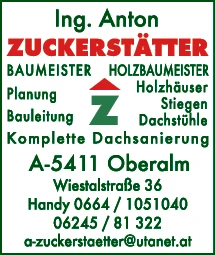 Print-Anzeige von: Zuckerstätter, Anton, Ing., Baumeister