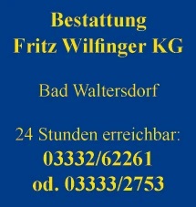 Print-Anzeige von: Bestattung Wilfinger KG