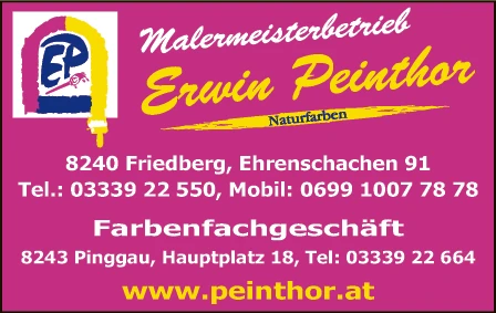 Print-Anzeige von: Peinthor, Erwin, Malermeisterbetrieb