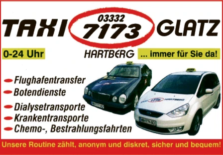 Print-Anzeige von: Glatz, TaxiManfred, Taxi