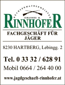 Print-Anzeige von: Rinnhofer, Johannes Manfred, Büchsenmachermeister