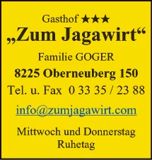 Print-Anzeige von: Goger, Hannes, Gasthof