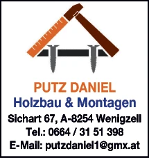 Print-Anzeige von: Putz Daniel Holzbau und Montagen