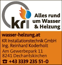 Print-Anzeige von: KR Installationstechnik GmbH, Installationstechnik