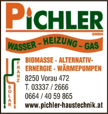 Print-Anzeige von: Pichler Franz GmbH, Installationsunternehmen