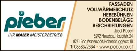 Print-Anzeige von: Pieber, Josef, Malermeister