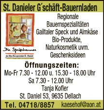 Print-Anzeige von: Kofler, Tanja, Bauernladen