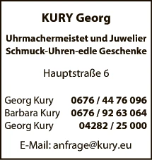 Print-Anzeige von: Kury, Georg, Uhrmacher