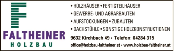 Print-Anzeige von: Faltheiner, Gerhard, Holzbau