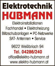 Print-Anzeige von: Elektrotechnik Hubmann