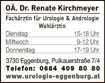 Print-Anzeige von: Kirchmeyer, Renate, Dr., Urologin