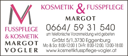 Print-Anzeige von: Vogler, Margot, Kosmetik