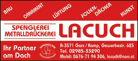 Print-Anzeige von: Lacuch, Gerhard, Dachdeckerei
