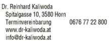 Print-Anzeige von: Kaliwoda, Reinhard, Dr. Print-Anzeige von: Kaliwoda, Reinhard, Dr.