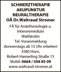Print-Anzeige von: Stromer, Waltraud, Dr.med. Print-Anzeige von: Stromer, Waltraud, Dr.med.