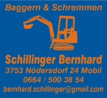 Print-Anzeige von: Schillinger, Bernhard, Baggerunternehmen