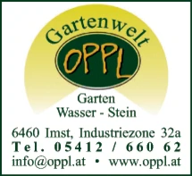 Print-Anzeige von: Gartenwelt Oppl GmbH, Garten- u Landschaftsgestaltung