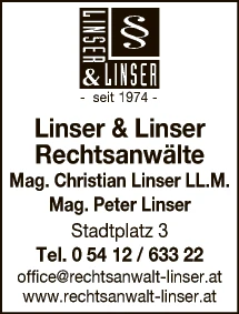 Print-Anzeige von: Linser & Linser, Rechtsanwälte