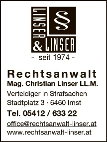 Print-Anzeige von: Mag. Christian Linser LL.M., Rechtsanwälte