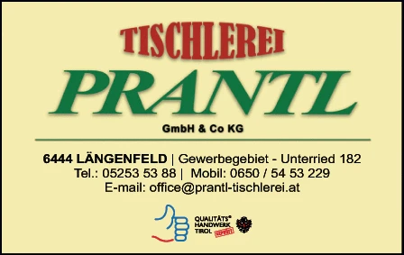 Print-Anzeige von: Tischlerei Prantl