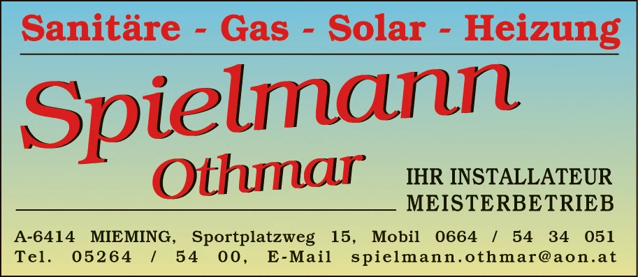 Print-Anzeige von: Installationen Spielmann Othmar GmbH