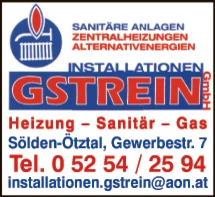 Print-Anzeige von: Installationen Gstrein, Heizung, Sanitär-Gas GmbH