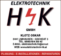 Print-Anzeige von: HK Elektrotechnik
