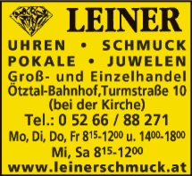 Print-Anzeige von: Leiner Birgit e.U., Juwelier