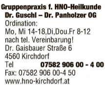 Print-Anzeige von: Gesundheitszentrum Kirchdorf an d Krems GesmbH