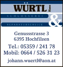 Print-Anzeige von: Hans Würtl, Schlosserei & Reparaturservice