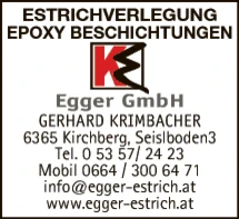 Print-Anzeige von: Egger GmbH, Estrichverlegung