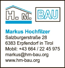 Print-Anzeige von: H.M. Bau, Markus Hochfilzer