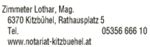 Print-Anzeige von: Zimmeter, Lothar, Mag., Notar