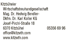 Print-Anzeige von: Kitzbüheler Wirtschaftstreuhandgesellschaft, Wirtschaftstreuhänder / Steuerberater , 